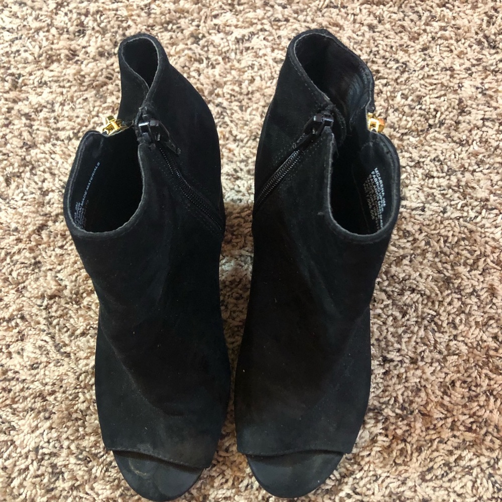 Black peep toe booties